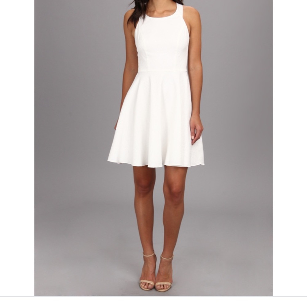 White Bow-Back Fit & Flare Cocktail Dress!